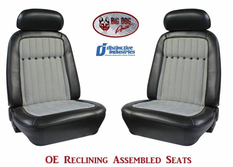 1969 Camaro Deluxe Houndstooth OE Reclining Front Bucket Seats