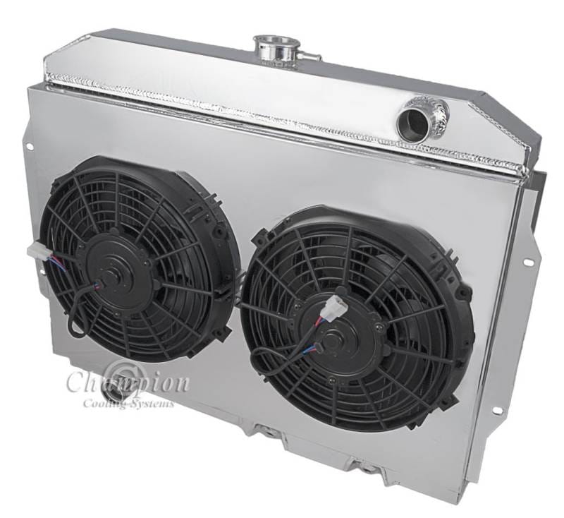 Champion 4 Row Aluminum Radiator Combo for 1967 - 1974 AMC Various Models CC407