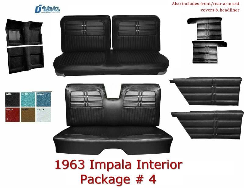 1963 Impala Coupe Standard Bench Seat Upholstery, Carpet & Panel Package 4