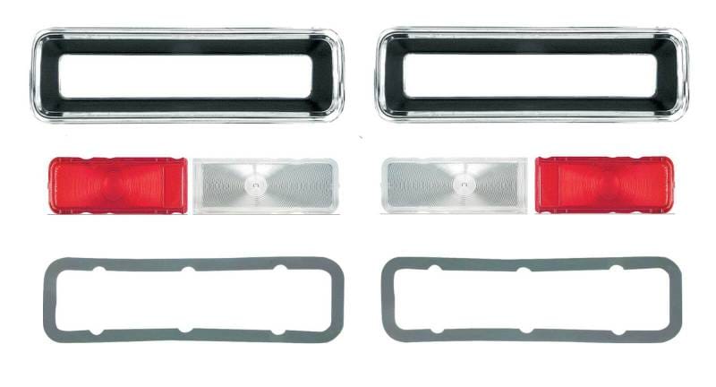 1967 Camaro Standard Complete Replacement Tail Light Set, Bezels, Lens, Right & Left