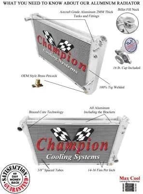Champion Three Row Radiator for 1982-1992 Chevy Camaro, Pontiac Firebird CC951 thumbnail 3