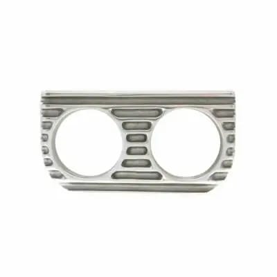 Vintage Style Finned Two Gauge Billet Instrument Bezel
