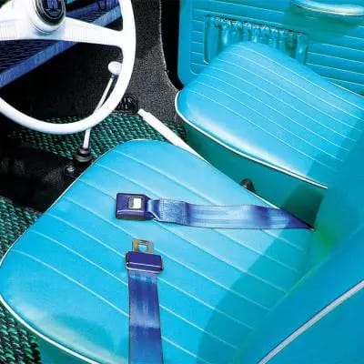 2 Point Dark Blue Lap Seat Belt, Standard Buckle, Pair thumbnail 2