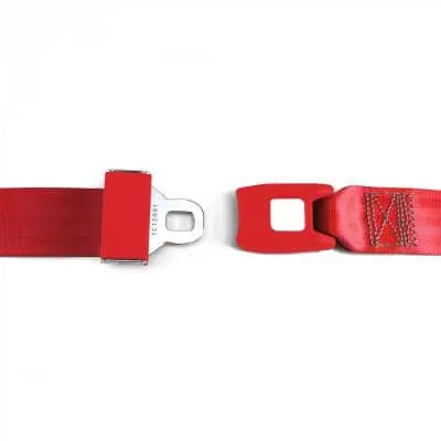 2 Point Red Lap Seat Belt, Standard Buckle, Pair thumbnail 2
