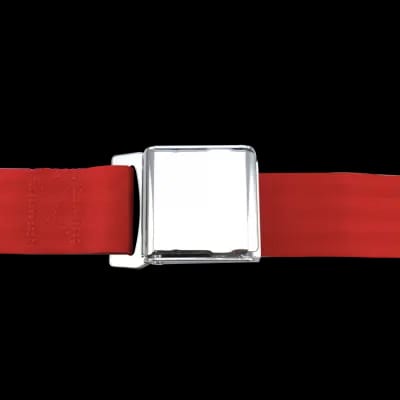 2 Point Red Lap Seat Belt, Airplane Buckle, Pair thumbnail 2