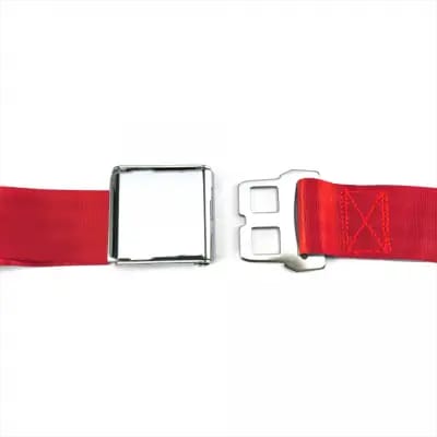 2 Point Red Lap Seat Belt, Airplane Buckle, Pair thumbnail 3