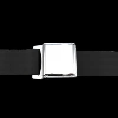 3 Point Retractable Black Lap Seat Belt, Airplane Buckle, Pair thumbnail 3