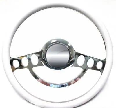 14" Chrome Hot Rod Steering Wheel Kit w/Your Choice of Half-Wrap thumbnail 5