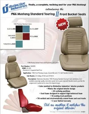 1966 Mustang Standard Touring II Front Bucket Seats thumbnail 4