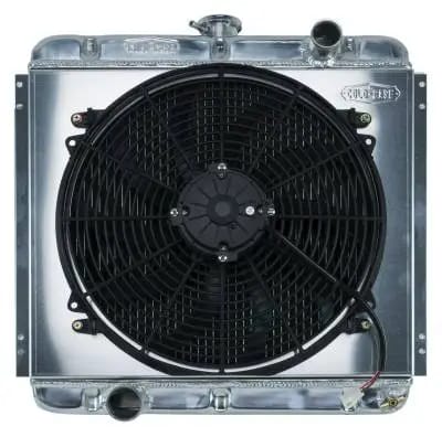 67-69 Mustang 20 Inch Aluminum Performance Radiator And 16 Inch Fan Kit MT Cold Case Radiators