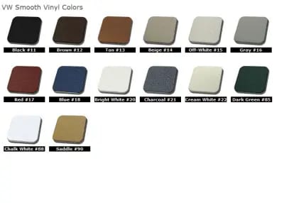 1965-67 VW Volkswagen Bug Beetle Convertible Smooth Vinyl Seat Upholstery, Front and Rear