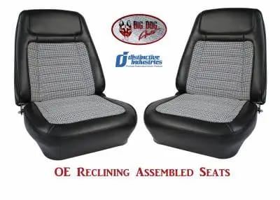 1968 Camaro Deluxe Houndstooth OE Reclining Front Bucket Seats