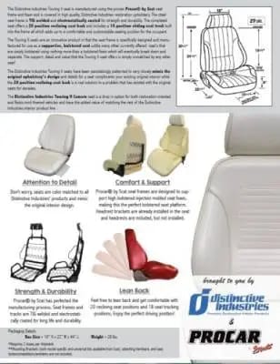 1967-1968 Camaro Touring II Front Bucket Seats Assembled, Houndstooth thumbnail 4