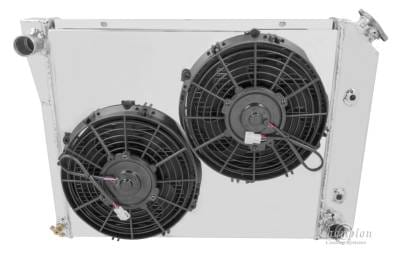 Champion 4 Row Aluminum Radiator Combo for 1965 -1987 Buick, Pontiac, Olds, Chevy MC571Combo