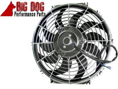 Fourteen-Inch Chrome Finish Radiator Cooling Fan & Electric Relay
