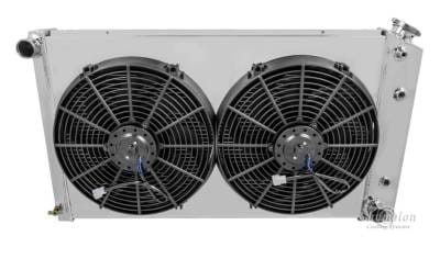 Four Row All Aluminum Radiator Combo for 1968-1985 GM, Chevy, Buick, Olds, Pontiac FSMC161