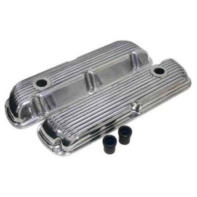 1964-74 Ford Small Block Polished Billet Nostalgic Aluminum Finned Valve Covers