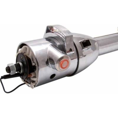 33" Red Push Button Start Chrome Steering Column Automatic with Gear Indicator Window and Shifter