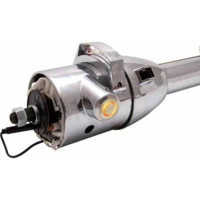 33" Orange Push Button Start Chrome Steering Column Automatic with Gear Indicator Window and Shifter
