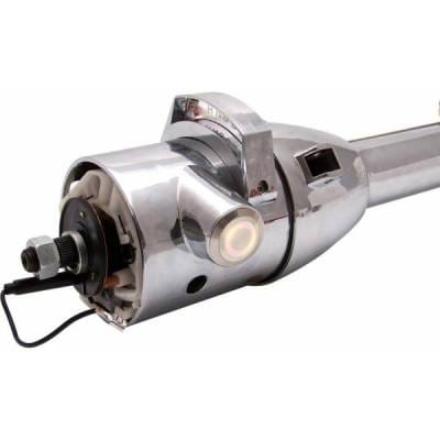 33" White Push Button Start Chrome Steering Column Automatic with Gear Indicator Window and Shifter