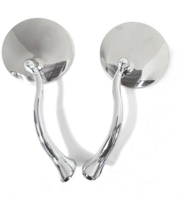 4" Swan Neck Stainless Steel Retro Street Rod Mirrors