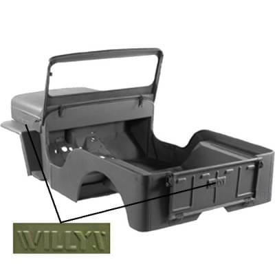 Body Tub Kit with Willys Script; 53-68 Willys CJ3B