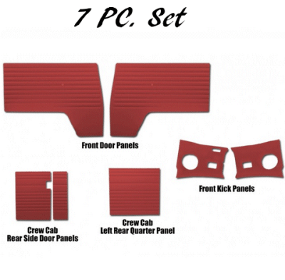 1955 - Early 61 VW Bus 7-Pc. Smooth Vinyl Door Panel Kit