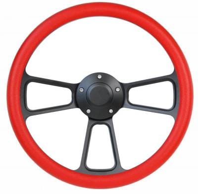 14" Black Billet Muscle w/ Red Half-Wrap Volkswagen Full Boss Kit
