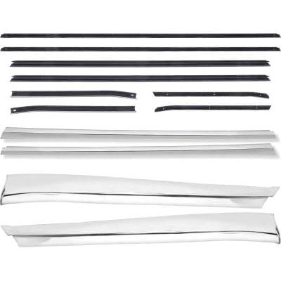 *R684 - 1968 Camaro Deluxe Coupe Outer Door/Quarter Reveal Molding Kit with OE Style Windowfelt Se4
