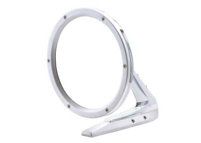 BR1005 - 1960-74 GM Round Door Mirror With Fasteners On Leading Edge - Brushed