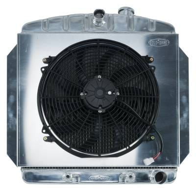 60-62 Chevy Truck C/K Series Aluminum Performance Radiator And 16 Inch Fan Kit Cold Case Radiators