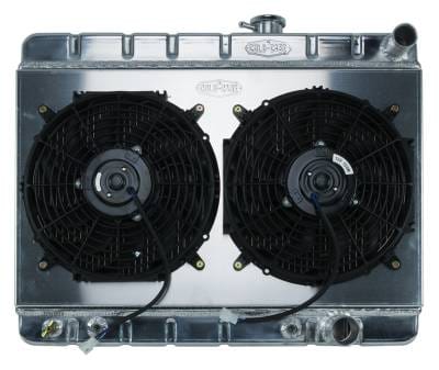 65 GTO Tri-Power Aluminum Radiator And 12 Inch Dual Fan Kit W/O AC AT Cold Case Radiators
