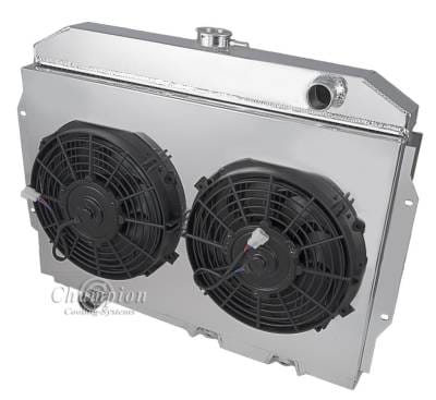 Champion 4 Row Aluminum Radiator Combo for 1967 - 1974 AMC Various Models CC407