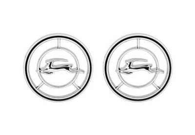 1965-66 Impala Circle Fender Emblem Set, Black & Chrome