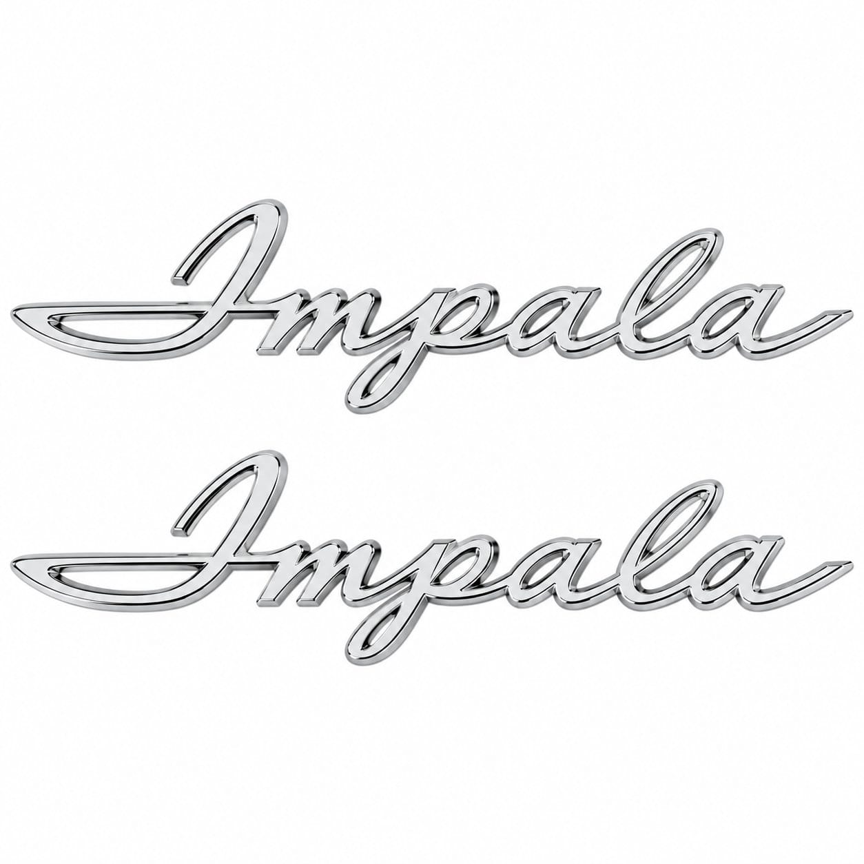 1962 Chevy Impala Rear Quarter Panel Emblems Chrome Pair