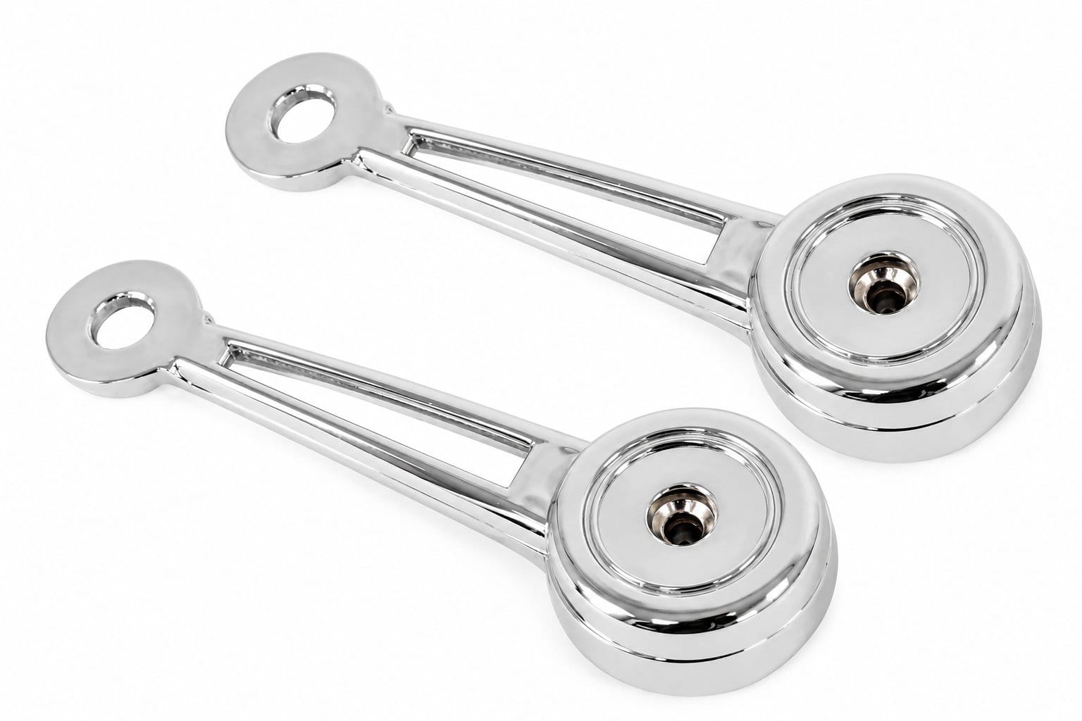 1969-1979 Ford Mustang F-Series Cougar Deluxe Door & Quarter Window Crank Handles – Chrome – Pair (LH RH)