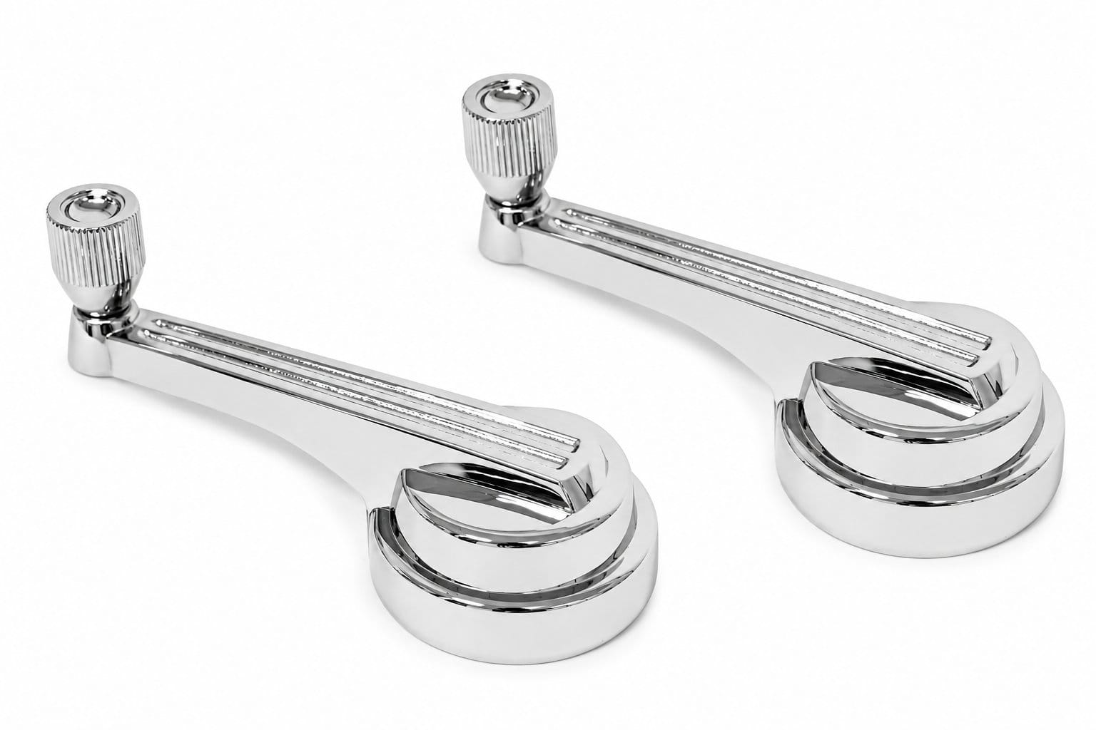 1965-1967 Ford Mustang & 1967 Mercury Cougar Quarter Window Handles with Chrome Knobs – Pair LH RH