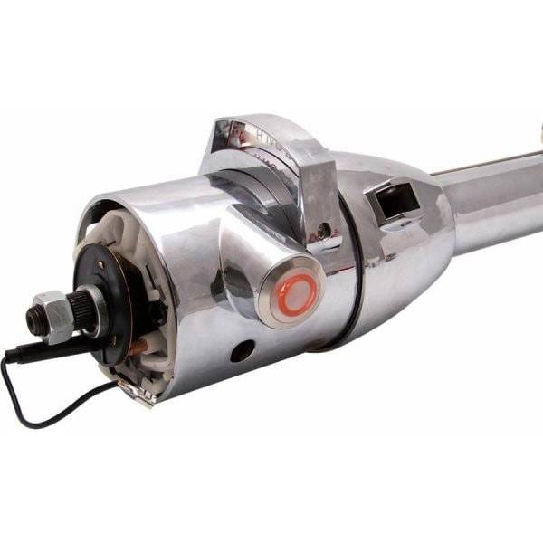 33" Red Push Button Start Chrome Steering Column Automatic with Gear Indicator Window and Shifter
