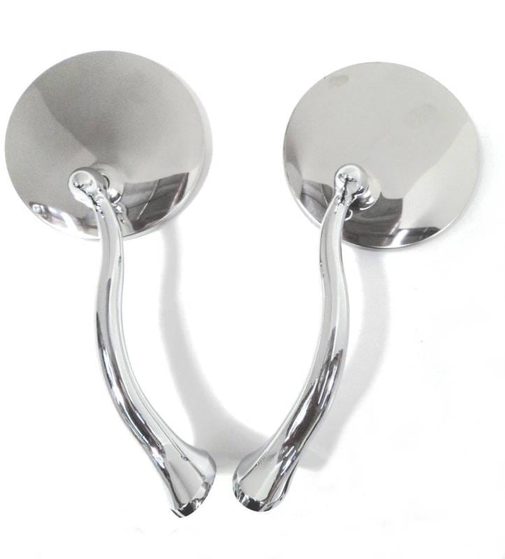4" Swan Neck Stainless Steel Retro Street Rod Mirrors