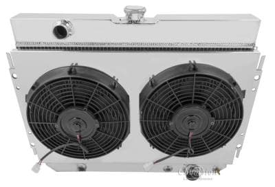 Champion Four Row Aluminum Radiator Combo 1963-1968 GM Impala Bel Air Chevelle MC289Combo