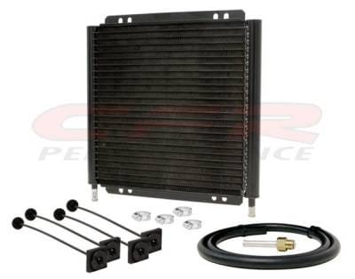 11" x 10.25" Universal Transmission Oil Cooler - Black Powder Coated