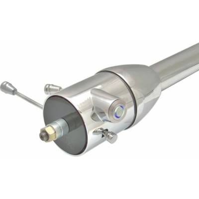 32" Blue Push Button Start Chrome Steering Column Floor Shift from Helix