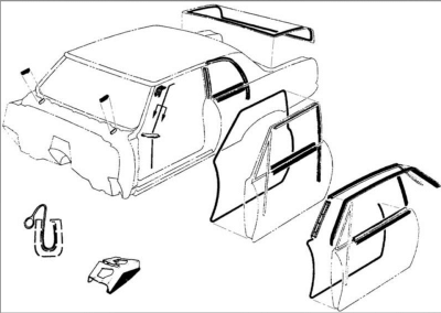*N5113- 1966-67 Chevy II / Nova 2 Door Sedan Weatherstrip Kit