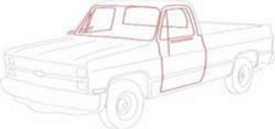 WS7130 - 1978-80 GM Truck Weatherstrip Kit with Chrome Lock Strips