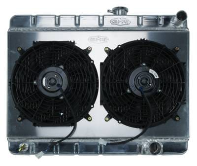 65 GTO Tri-Power Aluminum Radiator And 12 Inch Dual Fan Kit W/O AC MT Cold Case Radiators