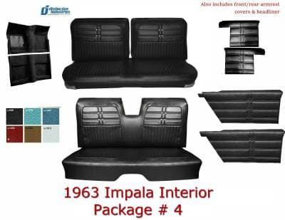 1963 Impala Coupe Standard Bench Seat Upholstery, Carpet & Panel Package 4