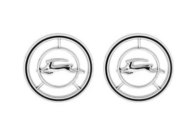 1965-66 Impala Circle Fender Emblem Set, Black & Chrome