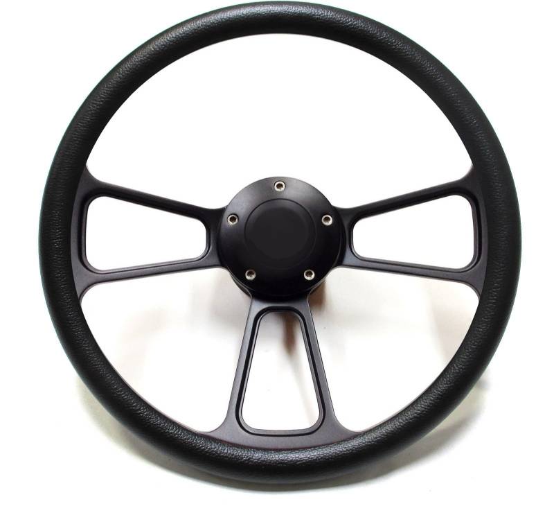 Horn Button adaptor BLACK CARBON FIBER Half Wrap 14" BILLET Steering wheel kit