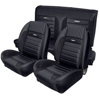 TMI Products - Deluxe Pony Sport R Upholstery for 1964 1/2 - 1966 Mustang Convertible w/Bucket Seats Front/Rear