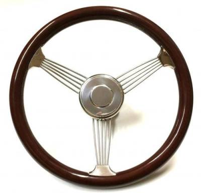 Forever Sharp Steering Wheels - 15" Banjo Wood Steering Wheel, Light or Dark Finish